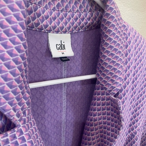CAbi Women’s Purple Patterned Button Blazer Size Medium - Picture 7 of 9